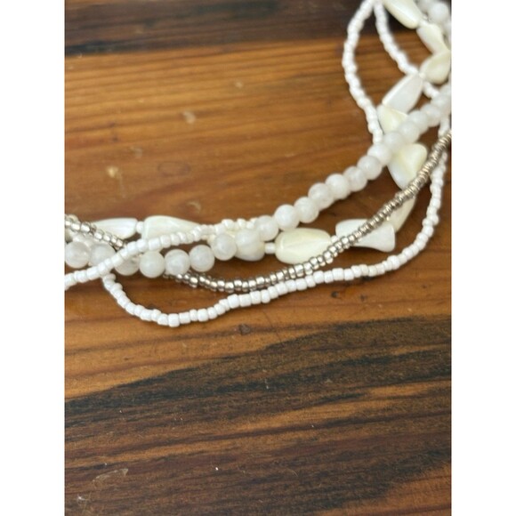Vintage VJ Victor Jansen 5 String Necklace White Beaded - Picture 10 of 14